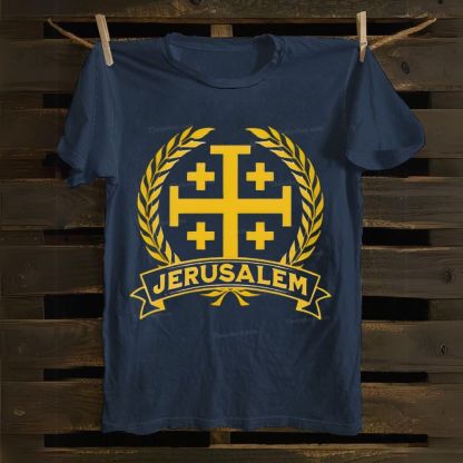Jerusalem Cross Medieval Kingdom of Jerusalem Symbol Cotton T-shirt