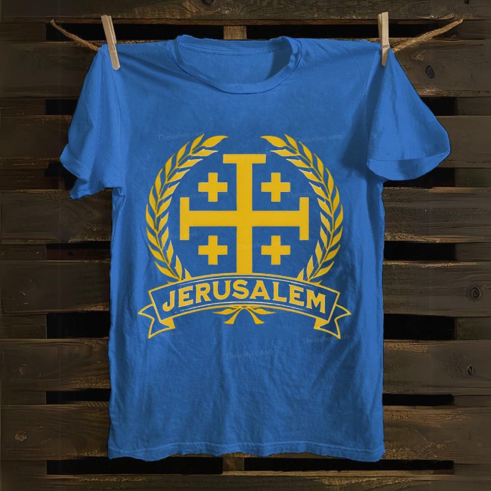 Jerusalem Cross Medieval Kingdom of Jerusalem Symbol Cotton T-shirt