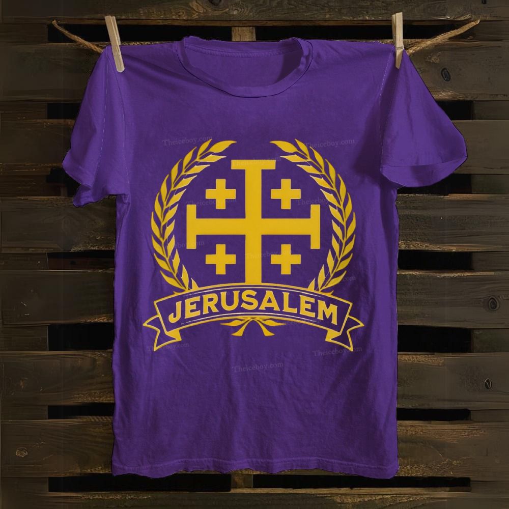 Jerusalem Cross Medieval Kingdom of Jerusalem Symbol Cotton T-shirt