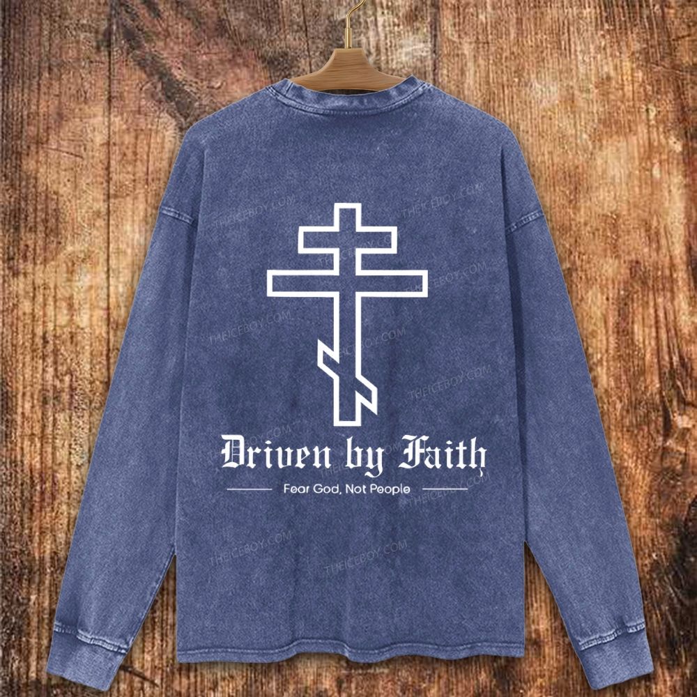 Orthodox Driven by Faith Christian Washed Sweatshirt