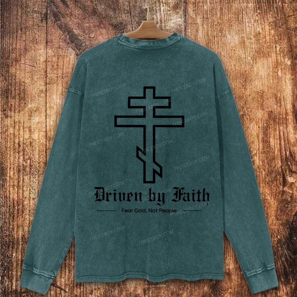 Orthodox Driven by Faith Christian Washed Sweatshirt