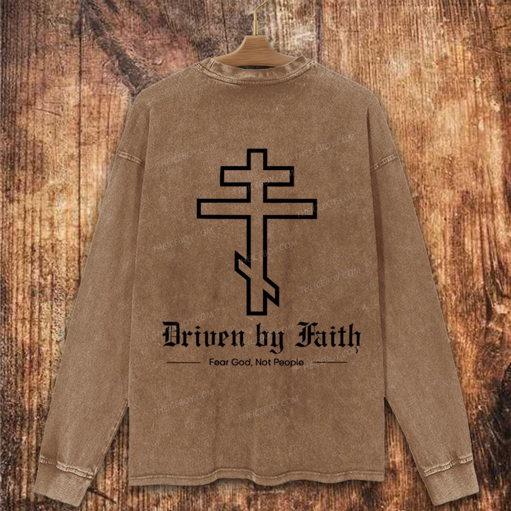 Orthodox Driven by Faith Christian Washed Sweatshirt