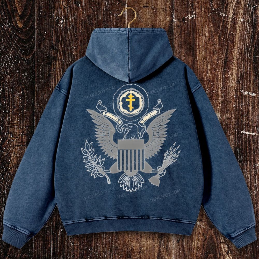 Orthodox Christian Great Seal of America Christian Washed Hoodie
