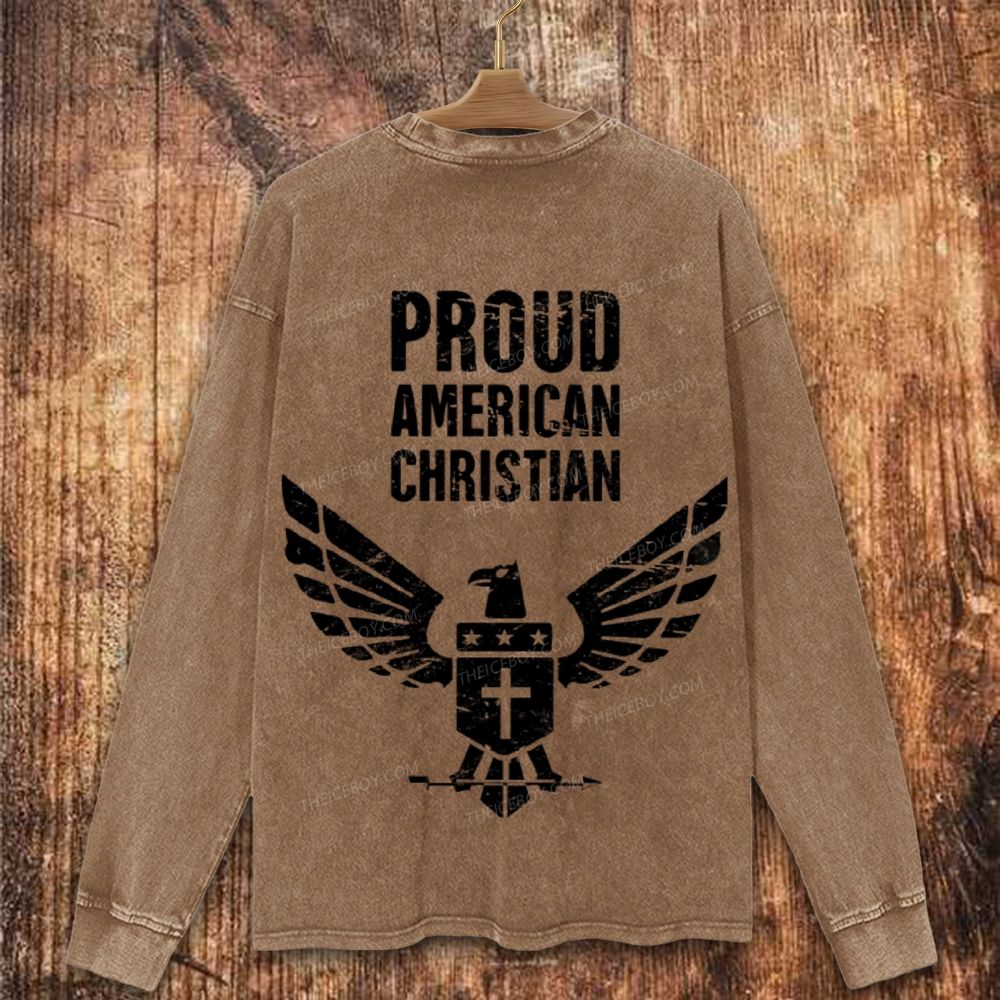 Proud American Christian Washed Sweatshirt