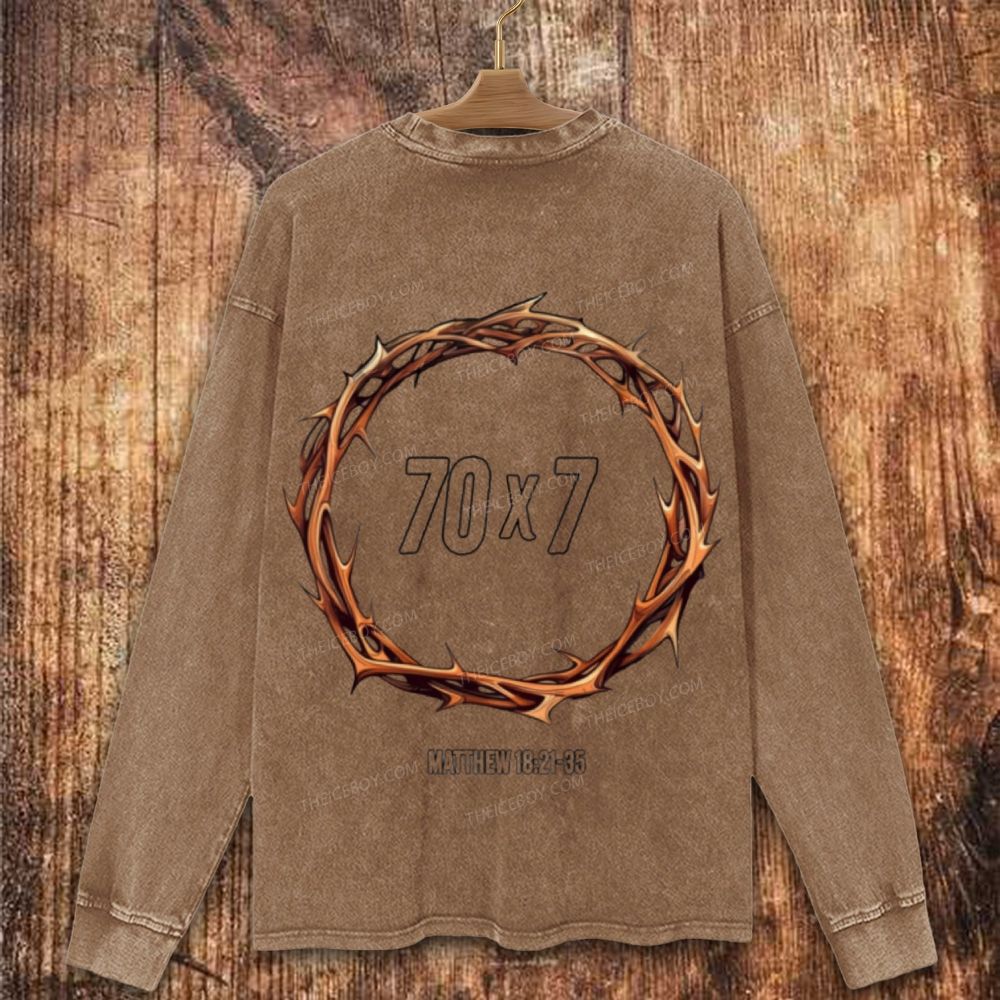 Forgiveness 70x7 Christian Washed Sweatshirt