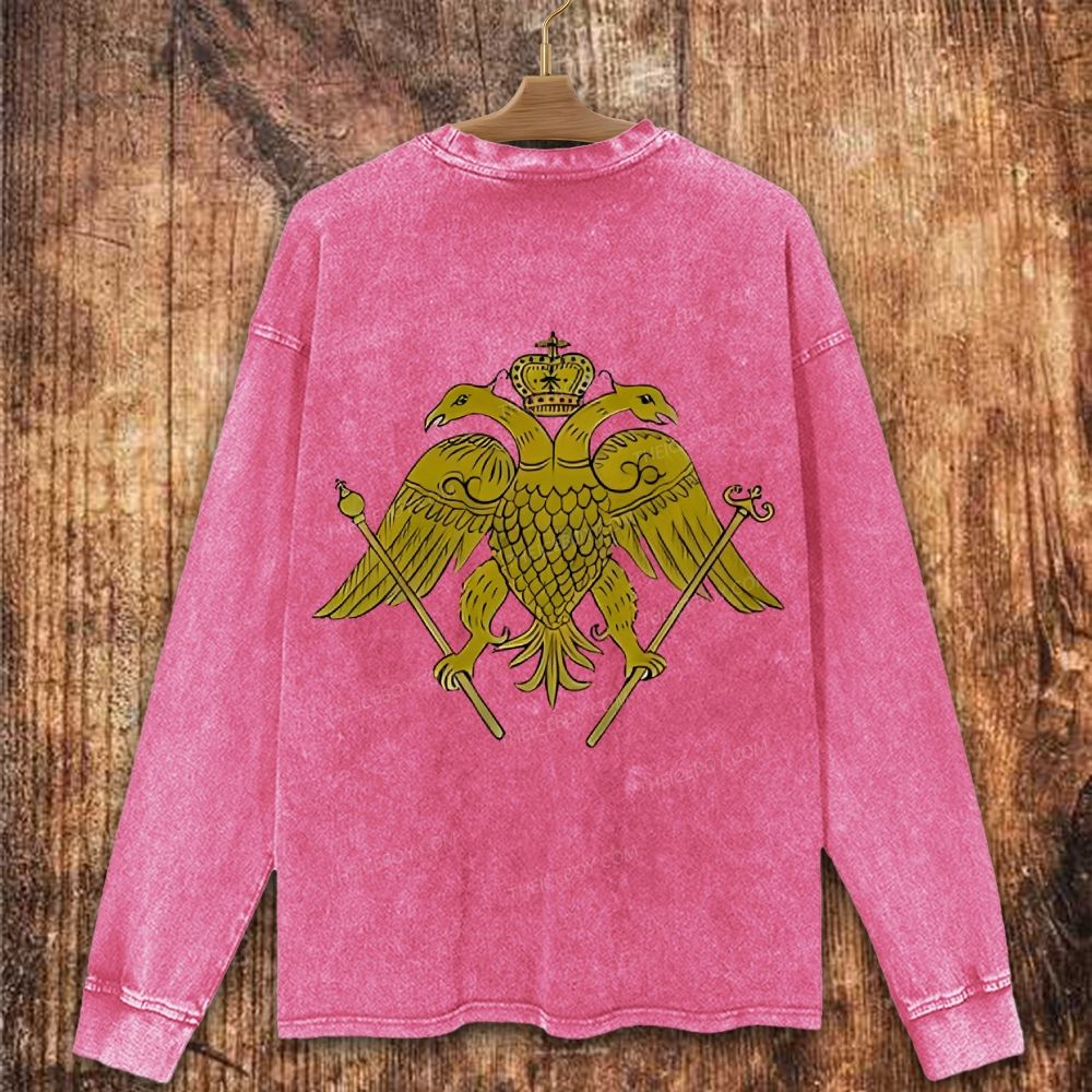 Double-headed eagle symbol Christian Washed Sweatshirt