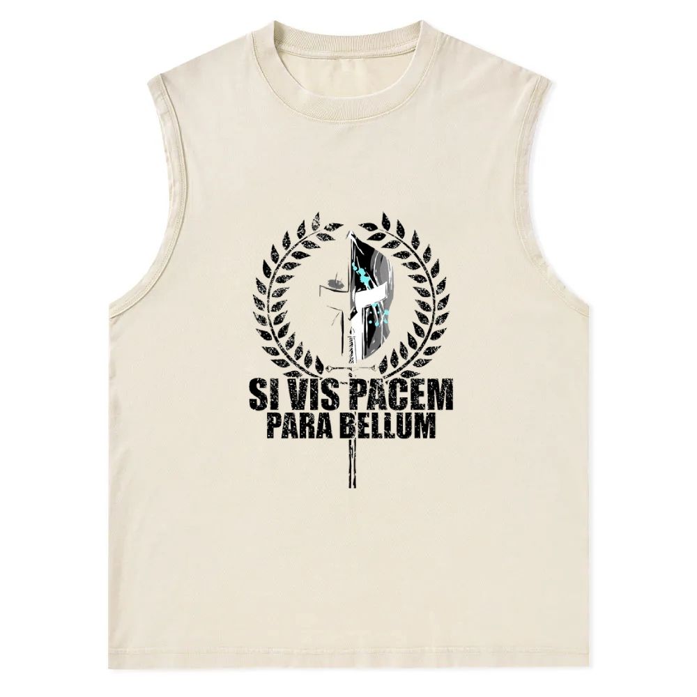 Si Vis Pacem Para Bellum Christian Snowflake Washed Vest