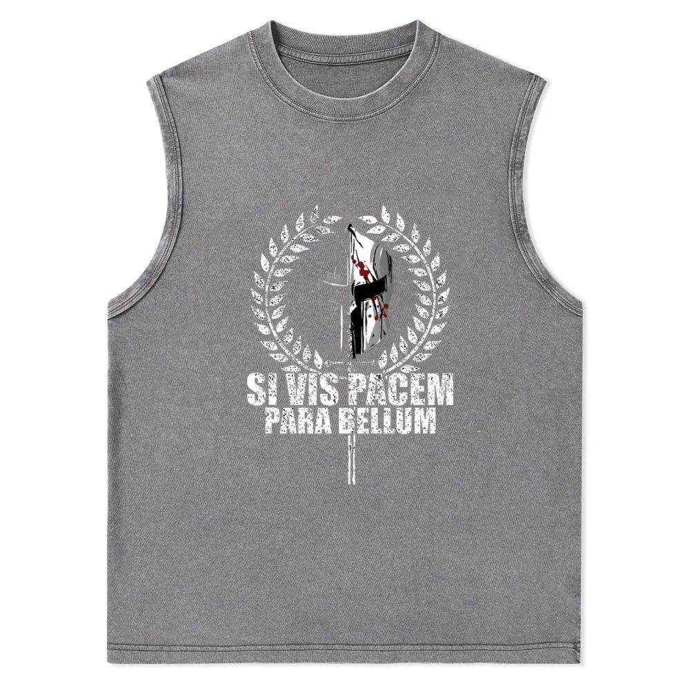 Si Vis Pacem Para Bellum Christian Snowflake Washed Vest