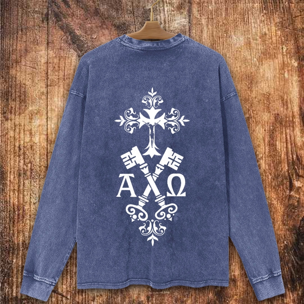 A Ω  Christian Washed Sweatshirt