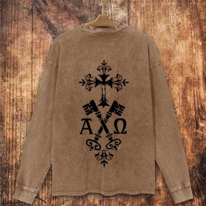 A Ω  Christian Washed Sweatshirt