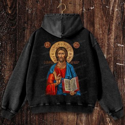 Jesus Victory Christian Washed Hoodie