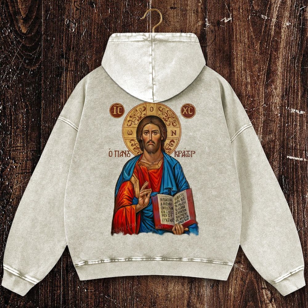 Jesus Victory Christian Washed Hoodie