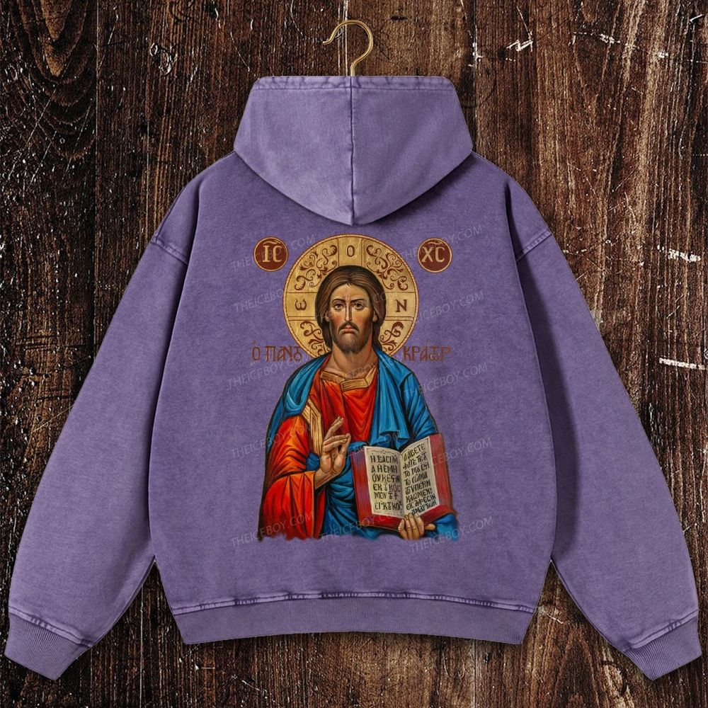 Jesus Victory Christian Washed Hoodie