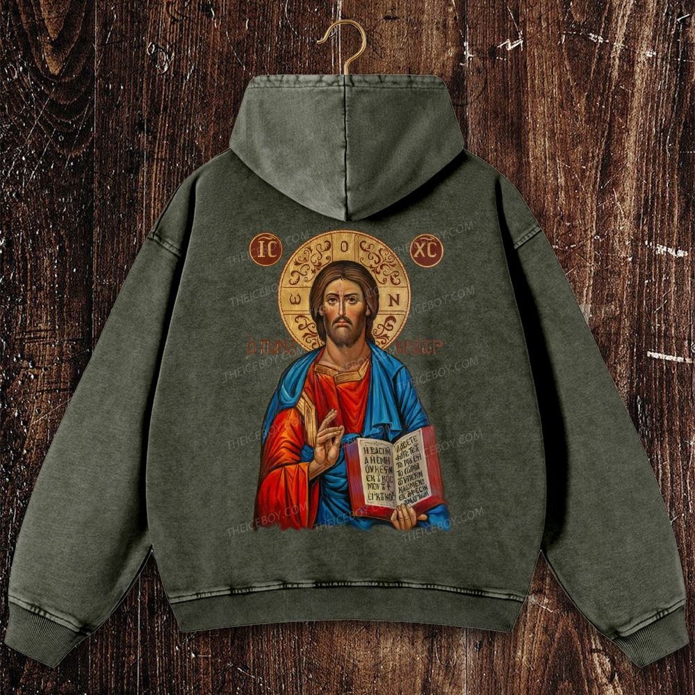 Jesus Victory Christian Washed Hoodie