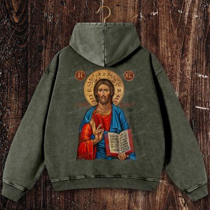 Jesus Victory Christian Washed Hoodie