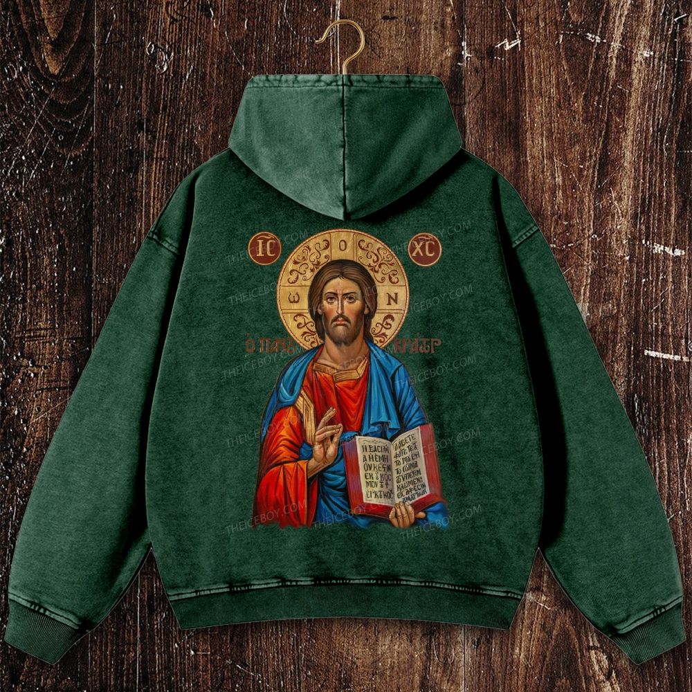 Jesus Victory Christian Washed Hoodie