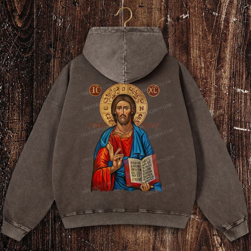 Jesus Victory Christian Washed Hoodie