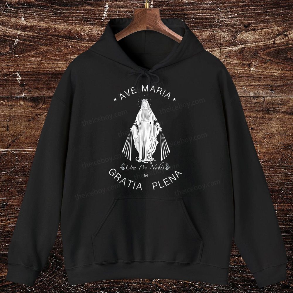 Ave Maria Oversized Cotton Hoodies