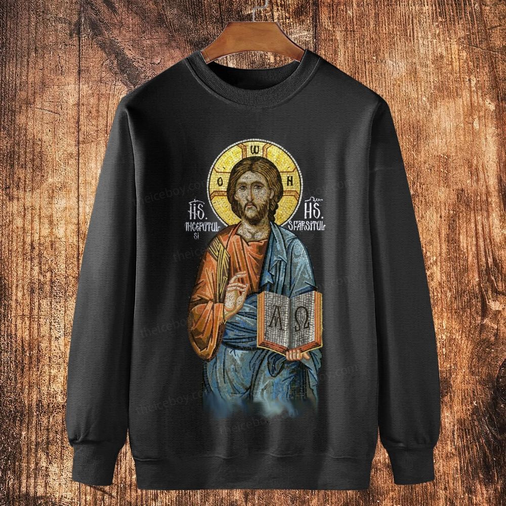 A Ω Cotton Crewneck Sweatshirt