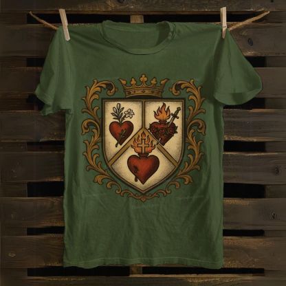 Sacred Heart Immaculate Heart of Mary Chaste Heart of Joseph Cotton T-shirt