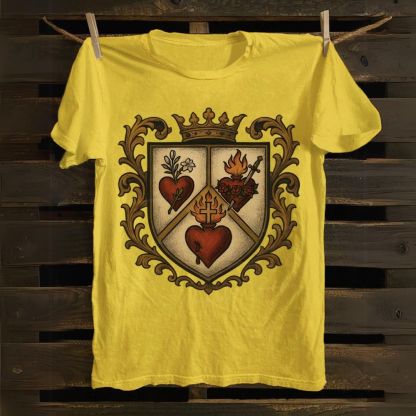 Sacred Heart Immaculate Heart of Mary Chaste Heart of Joseph Cotton T-shirt