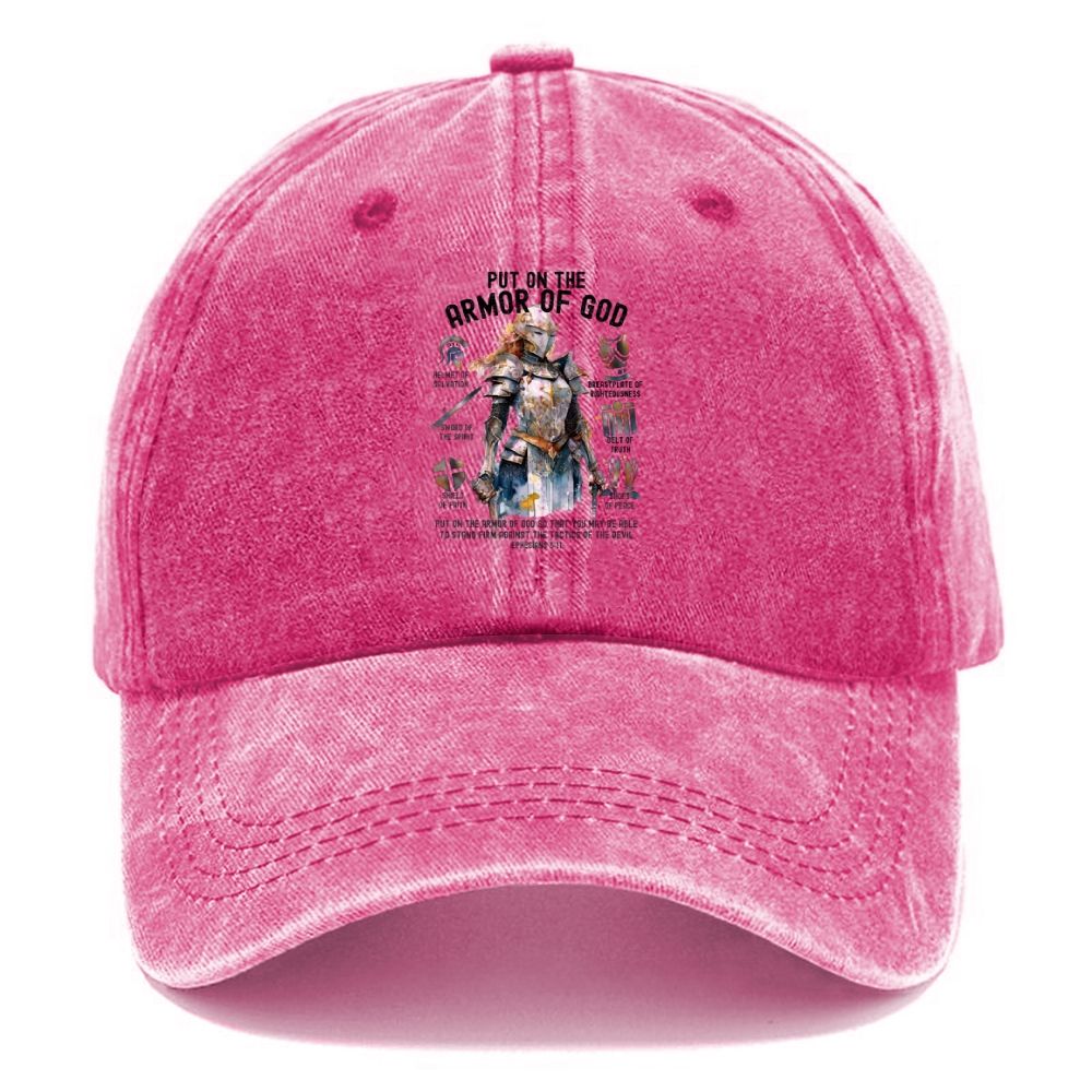 Put On The Armor Of God Unisex Vintage Casual Washed Cap