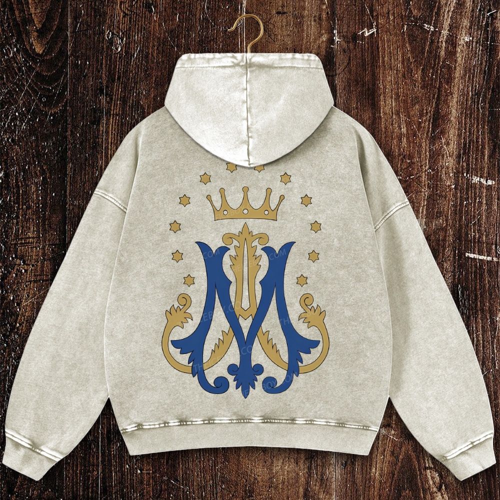 Nomen Mariae Classic Christian Washed Hoodie