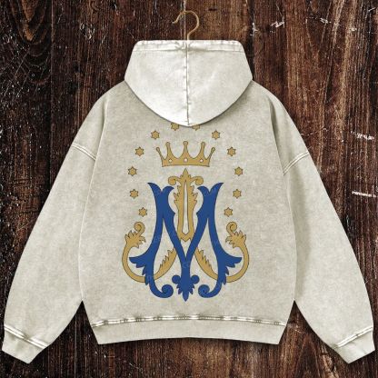 Nomen Mariae Classic Christian Washed Hoodie