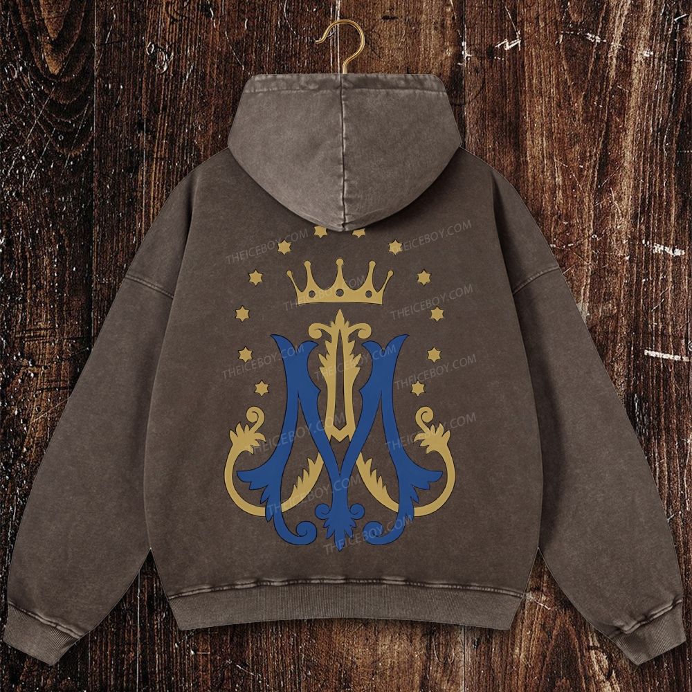 Nomen Mariae Classic Christian Washed Hoodie