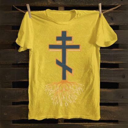Rooted in Faith Orthodox Cross Cotton T-shirt