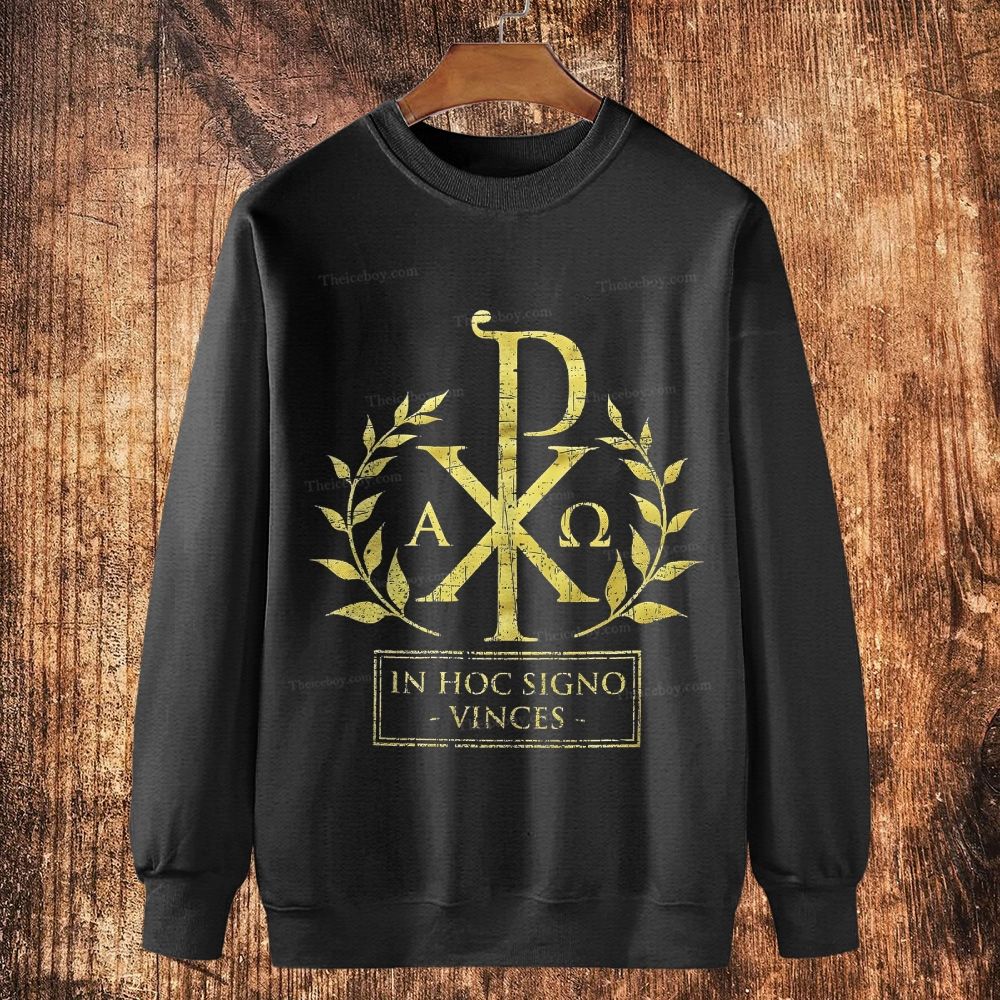 In This Sign Thou Shalt Conquer Cotton Crewneck Sweatshirt