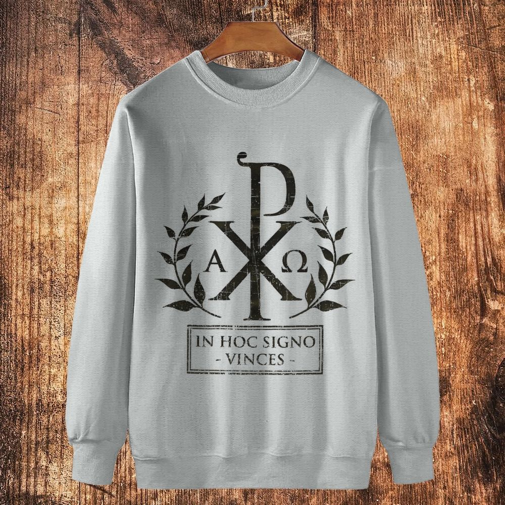 In This Sign Thou Shalt Conquer Cotton Crewneck Sweatshirt