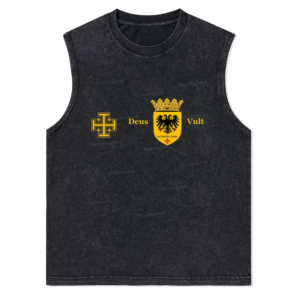 Deus Vult Christian Snowflake Washed Vest