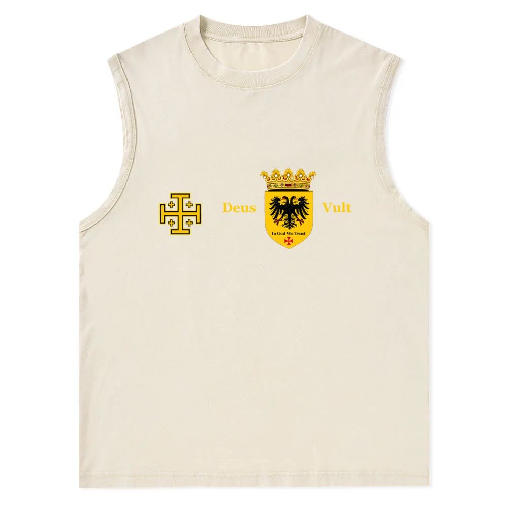 Deus Vult Christian Snowflake Washed Vest