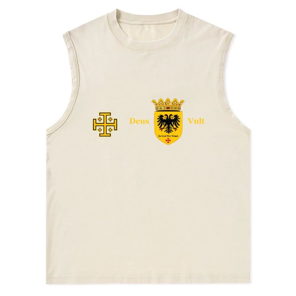 Deus Vult Christian Snowflake Washed Vest