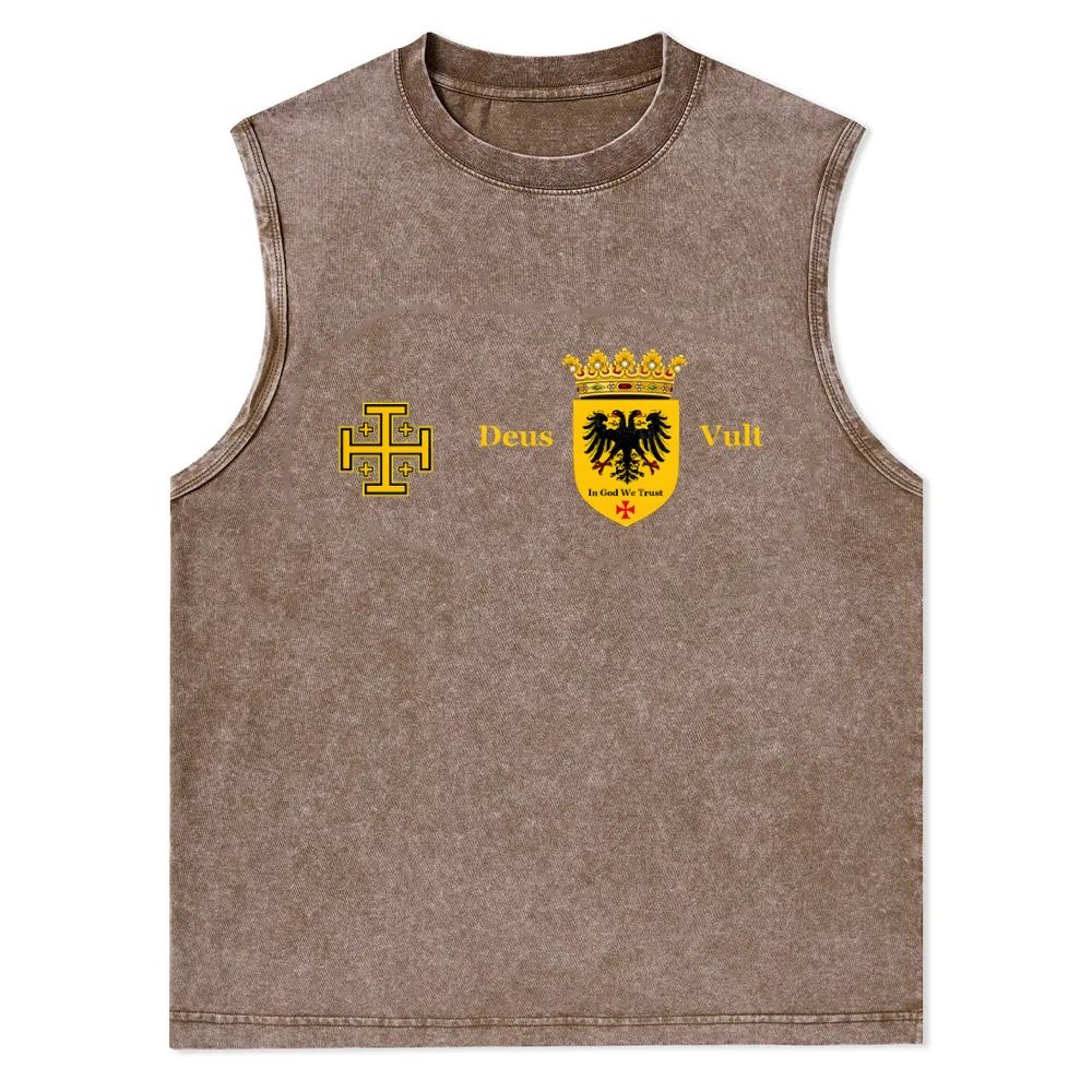 Deus Vult Christian Snowflake Washed Vest