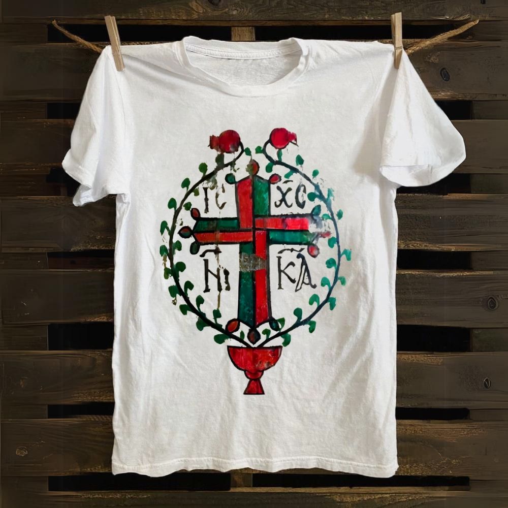 IC XC NIKA Coptic cross Orthodox Cotton T-shirt