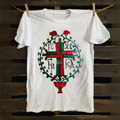 IC XC NIKA Coptic cross Orthodox Cotton T-shirt