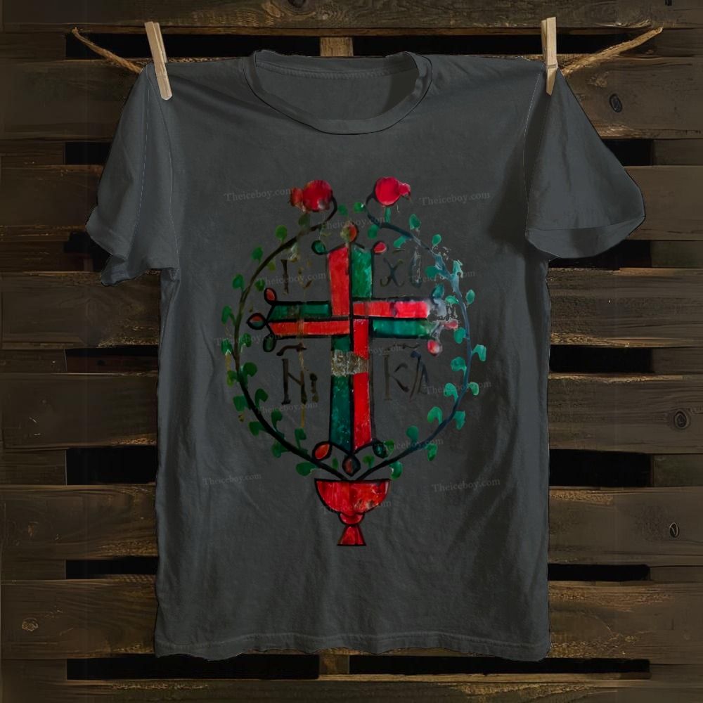 IC XC NIKA Coptic cross Orthodox Cotton T-shirt