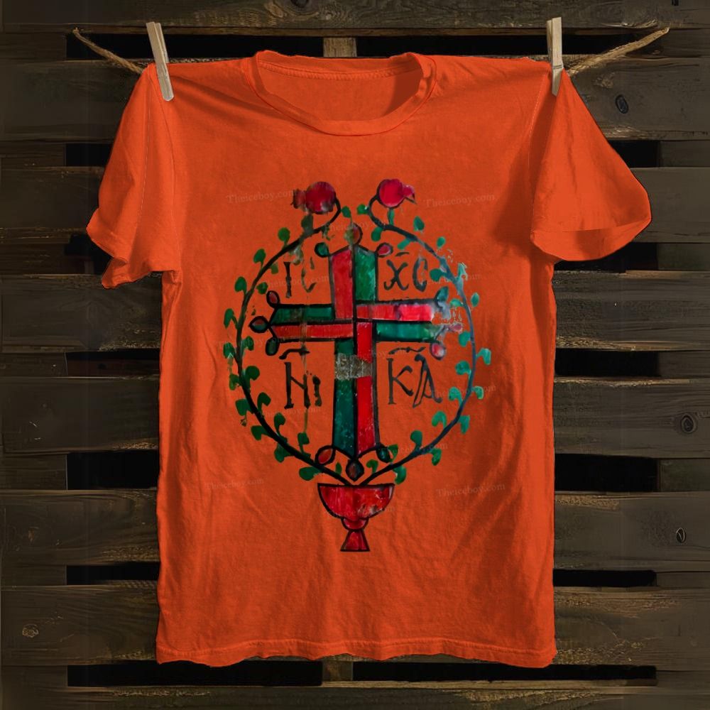 IC XC NIKA Coptic cross Orthodox Cotton T-shirt
