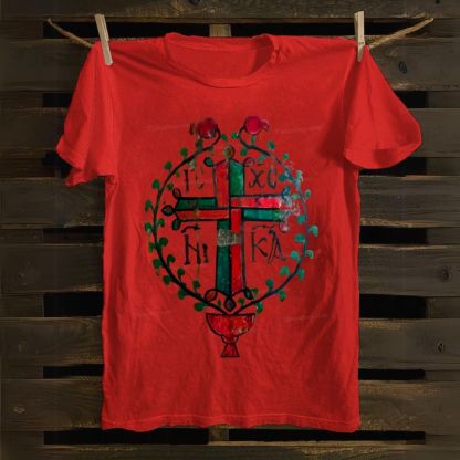 IC XC NIKA Coptic cross Orthodox Cotton T-shirt