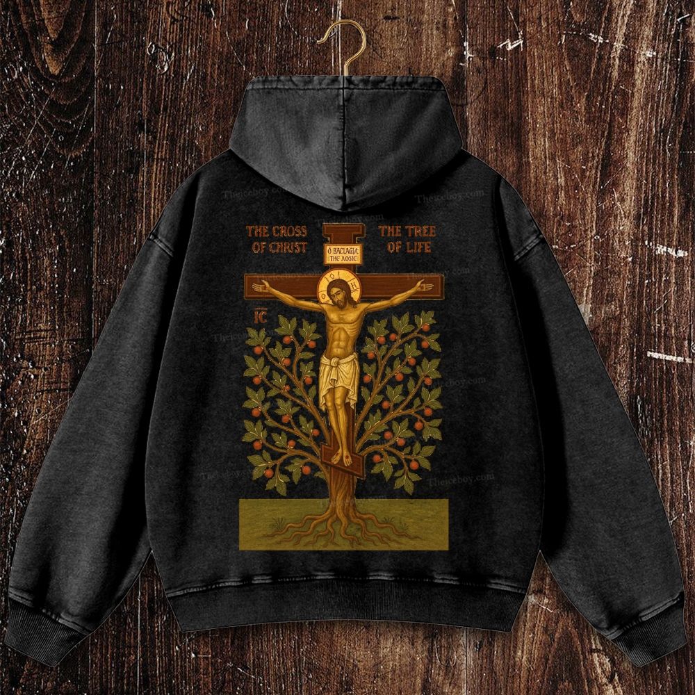 The Cross Of christ Christian Washed Hoodie