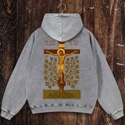 The Cross Of christ Christian Washed Hoodie