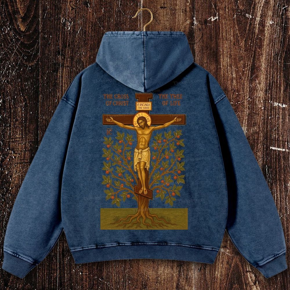 The Cross Of christ Christian Washed Hoodie