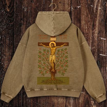 The Cross Of christ Christian Washed Hoodie