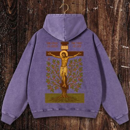 The Cross Of christ Christian Washed Hoodie