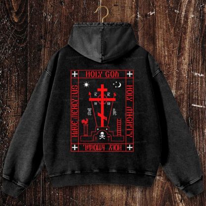 IC xc ni ka  Christian Washed Hoodie