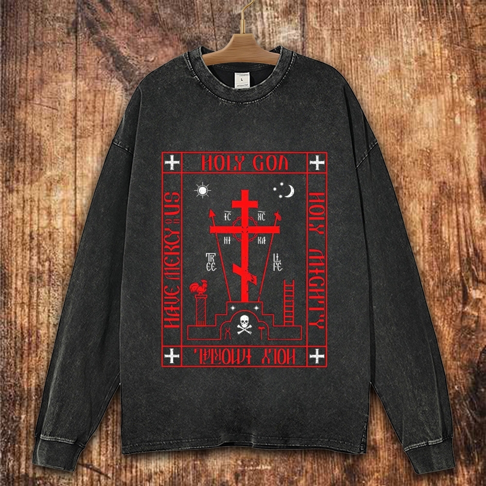 IC xc ni ka Christian Washed Sweatshirt