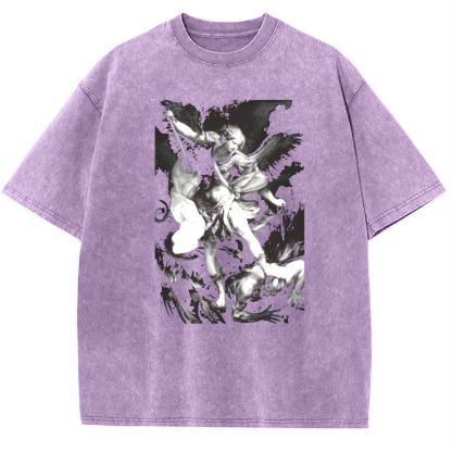 Saint Michael Archangel Angel Snowflake Vintage Cotton T-Shirt