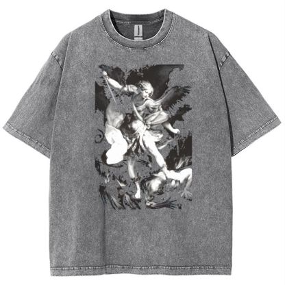 Saint Michael Archangel Angel Snowflake Vintage Cotton T-Shirt